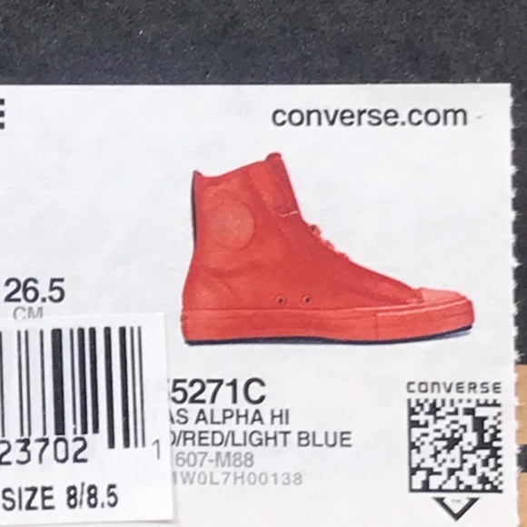 Converse CTAS Alpha Hi Red Red Light Blue Shoes - Picture 7 of 7